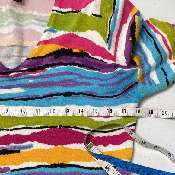 Cyrus Colorful Knit Pull Over Top V-Neck Long Sleeves Stretchy Soft - Picture 11 of 16